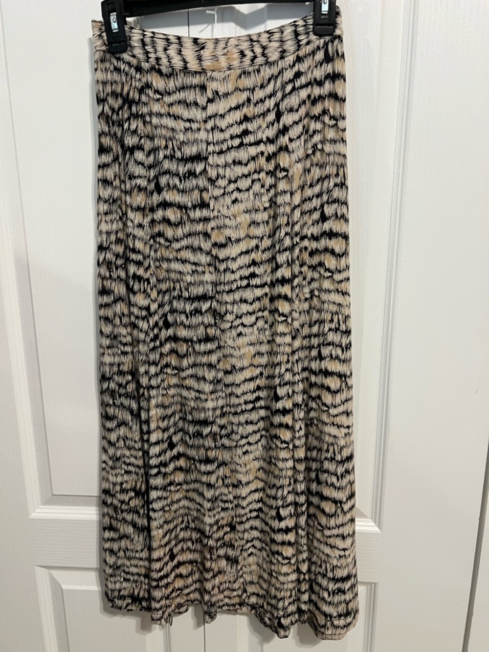 Warehouse Maxi Skirt in Beige and Black